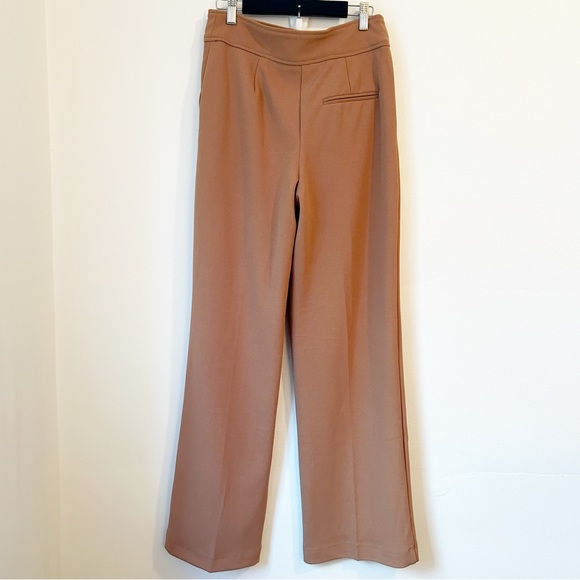 NWT-T Tahari Pleated Wide leg High waist trouser Burnt Cognac - Size 4 - Picture 2 of 8